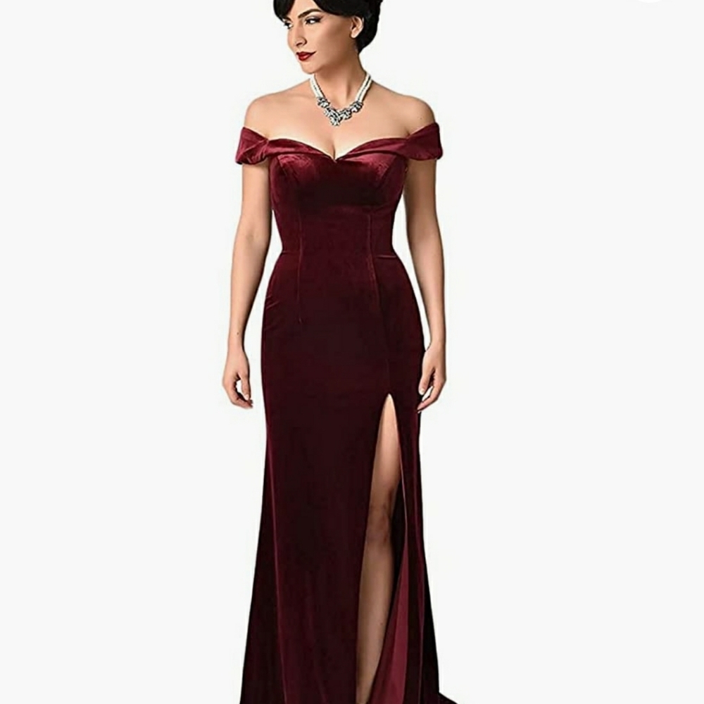 Burgundy Dress removed mermaid tail